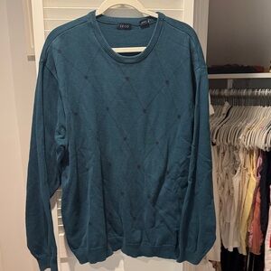 Izod Men's Blue Crewneck Sweater